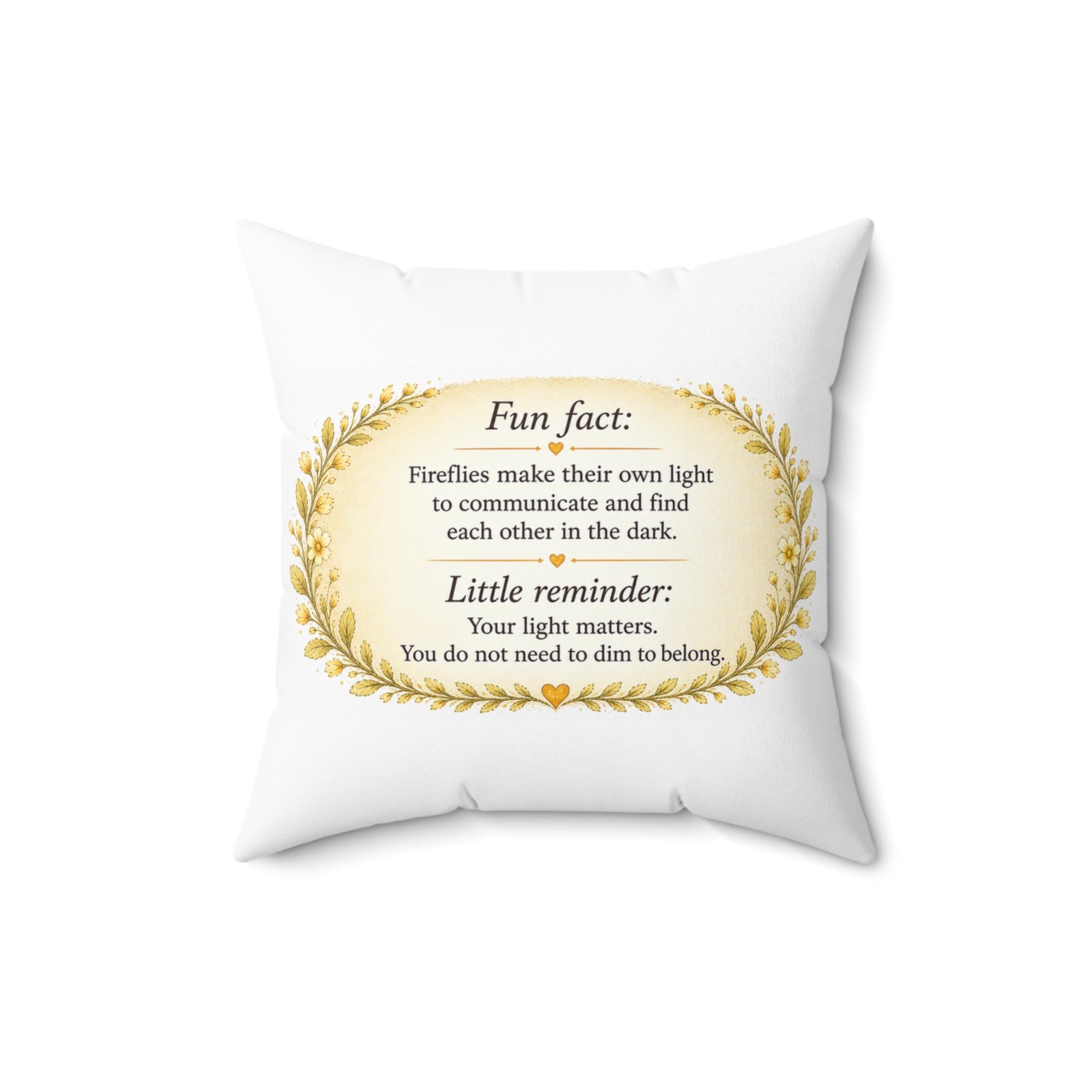 Nature’s Wisdom: Firefly – Square Pillow - Image 5