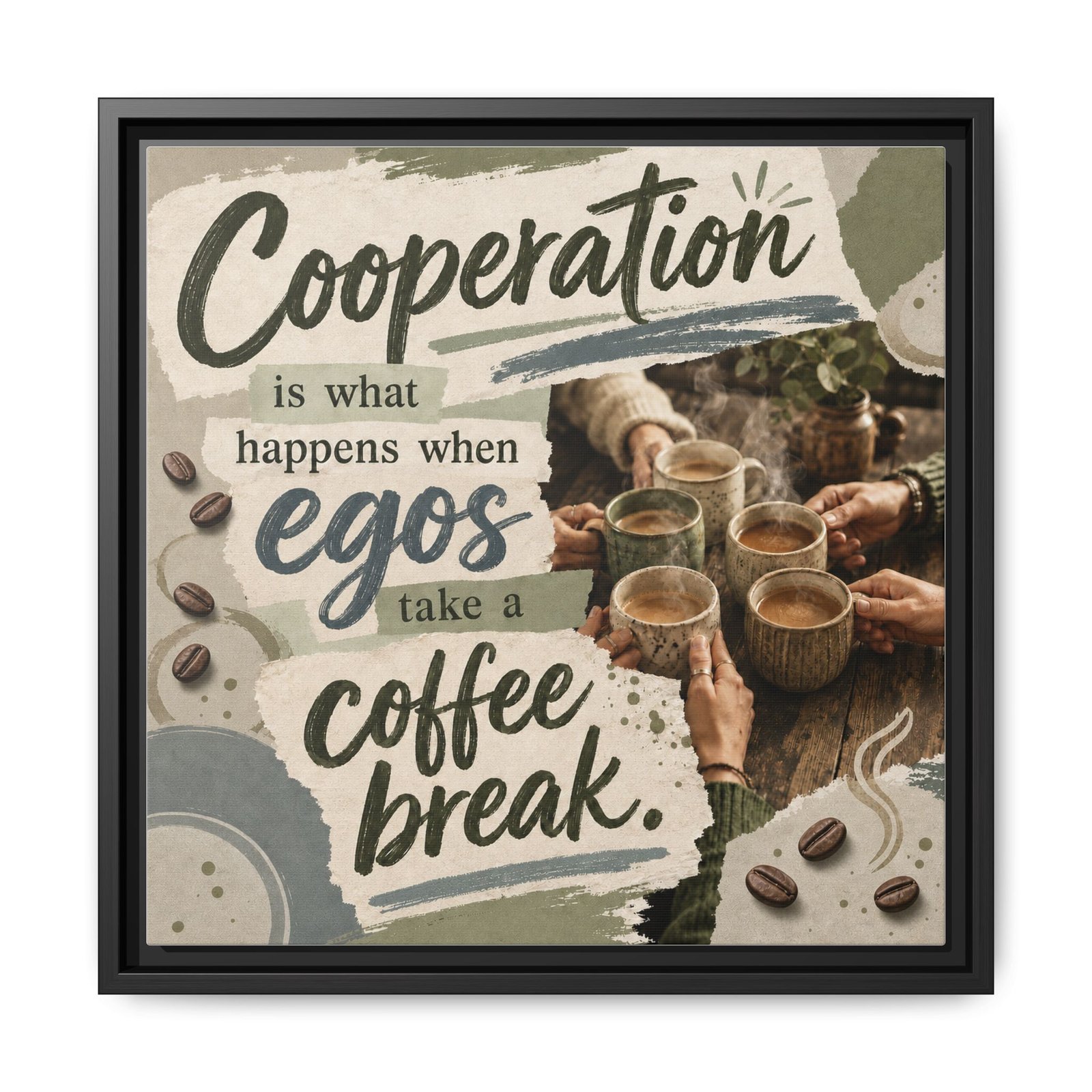 Words Within: Cooperation – Framed Matte Canvas - Image 5
