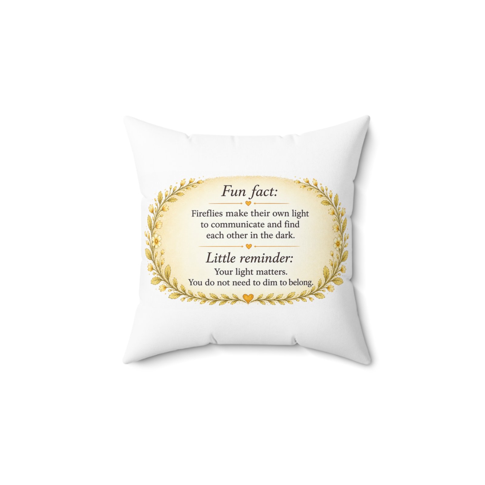 Nature’s Wisdom: Firefly – Square Pillow - Image 2