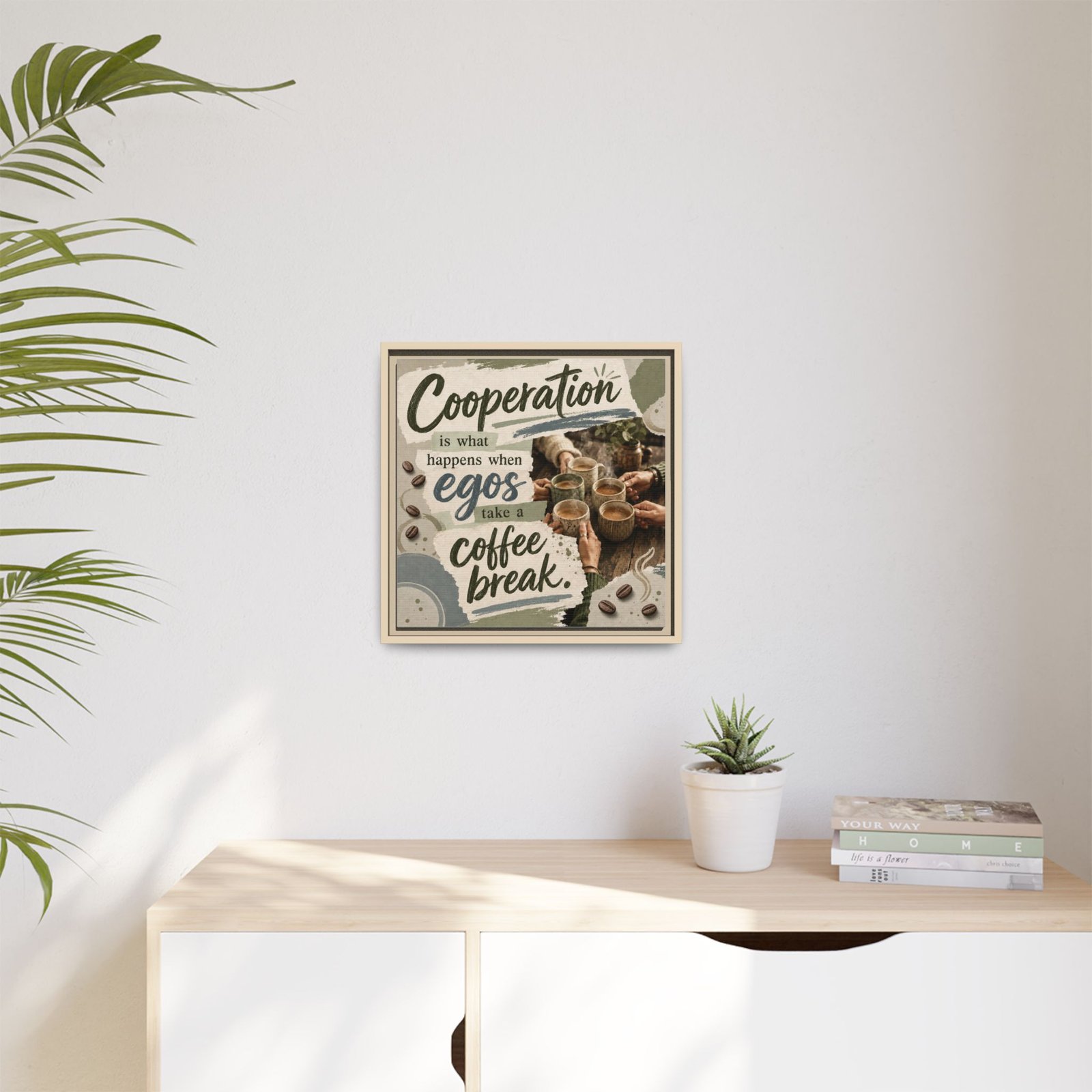 Words Within: Cooperation – Framed Matte Canvas - Image 2