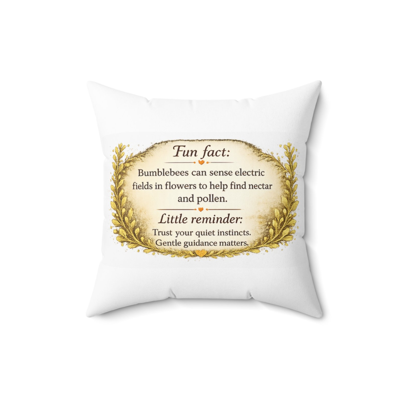 Nature’s Wisdom: Bumblebee – Square Pillow - Image 5