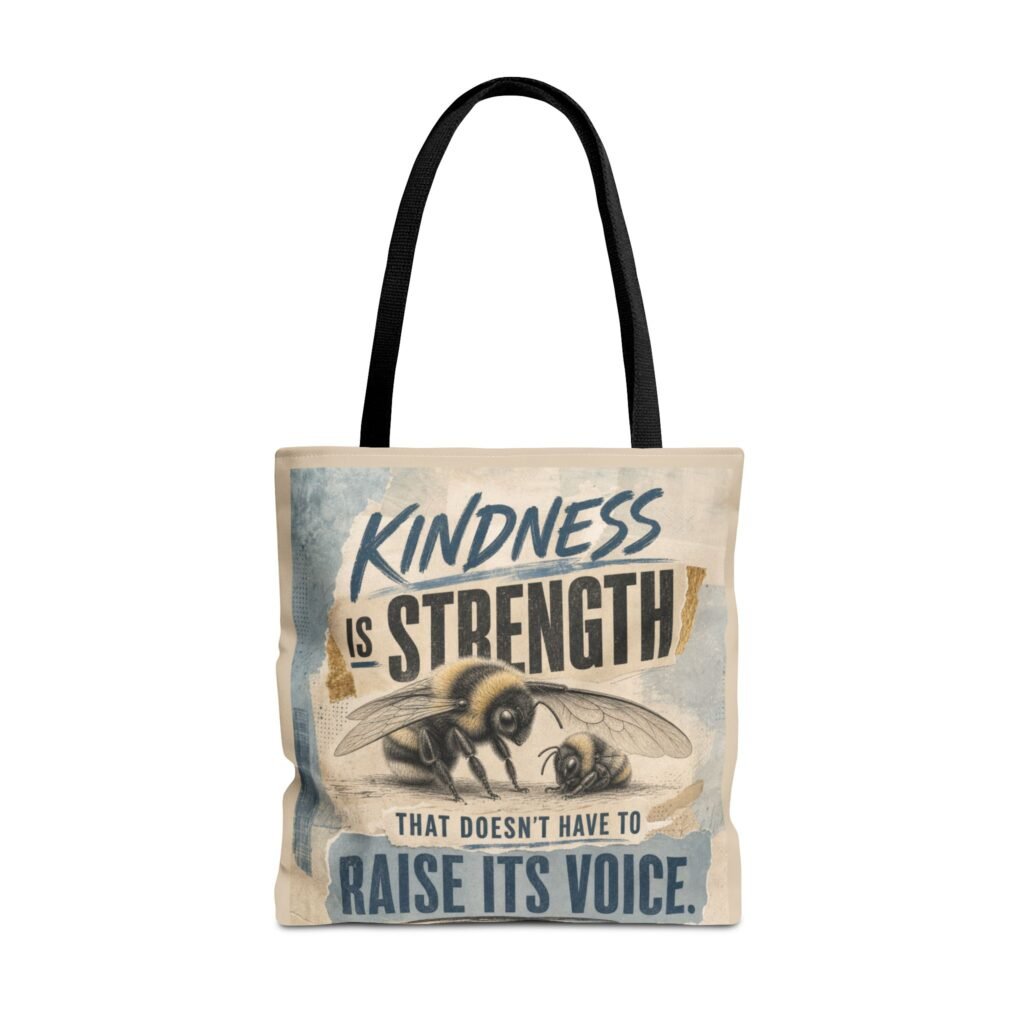 Kindness Is Strength That Does Not Raise Its Voice – All-Over Print Tote Bag