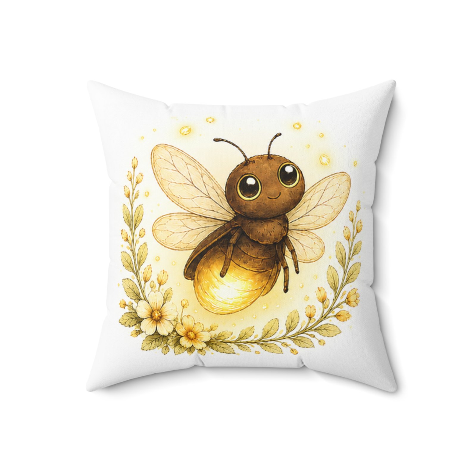 Nature’s Wisdom: Firefly – Square Pillow - Image 7