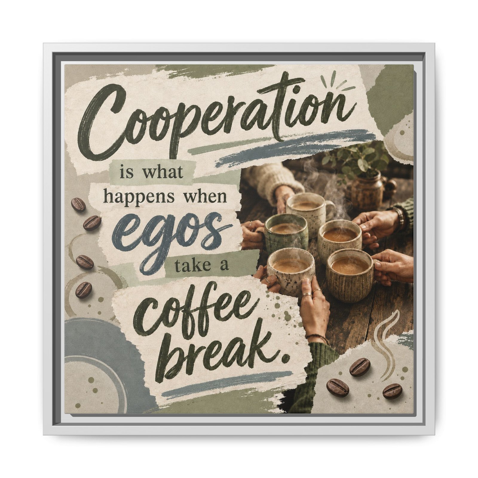 Words Within: Cooperation – Framed Matte Canvas - Image 4