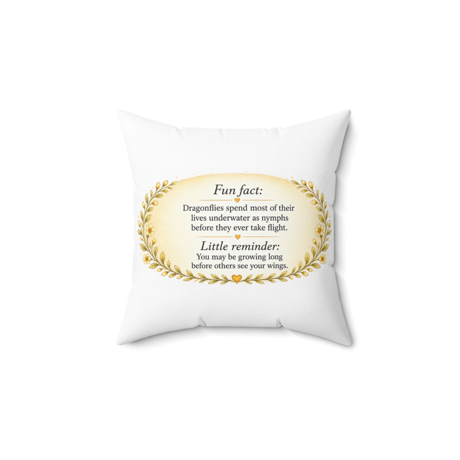 Nature’s Wisdom: Dragonfly – Square Pillow - Image 2