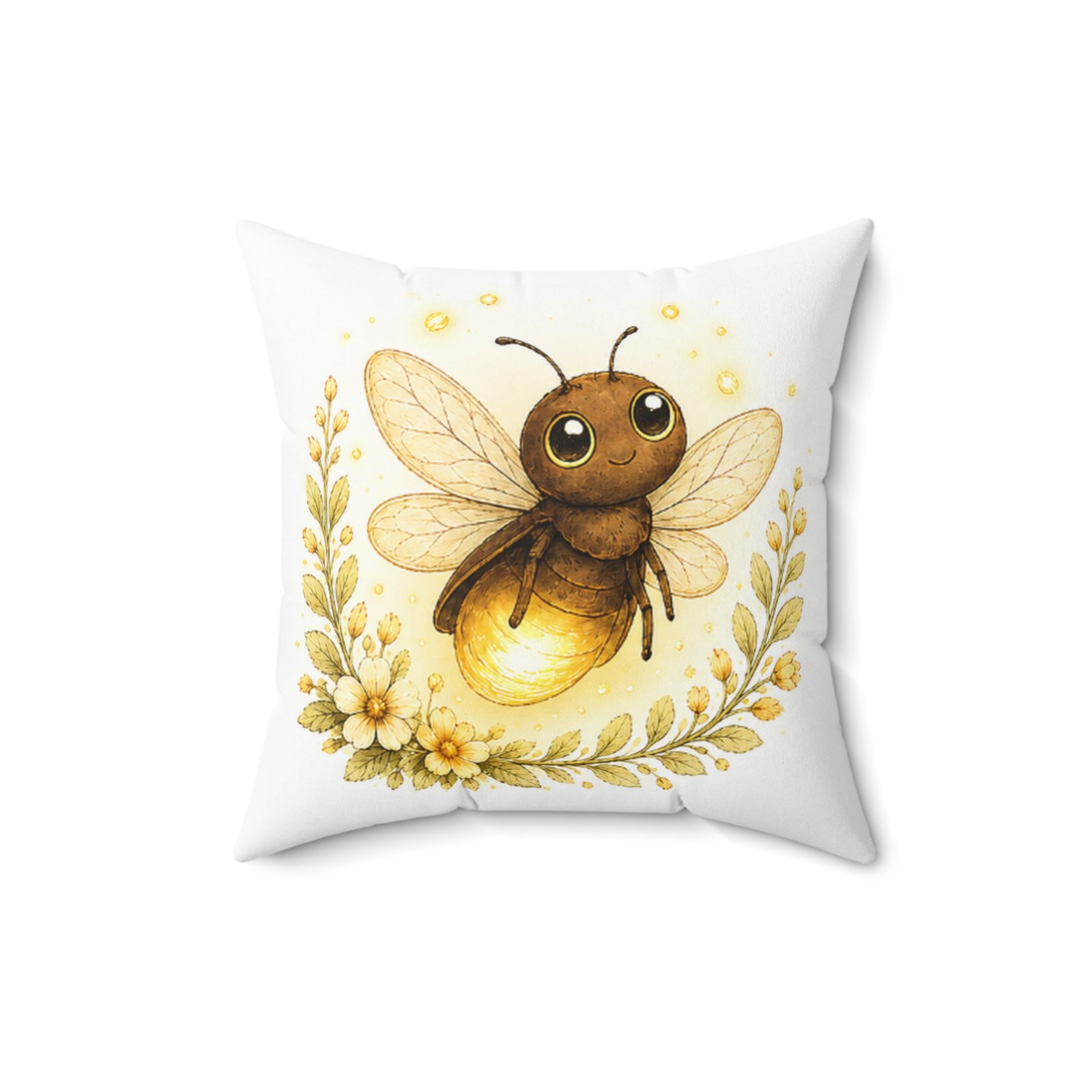 Nature’s Wisdom: Firefly – Square Pillow - Image 4