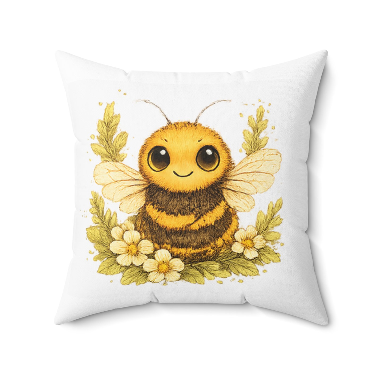 Nature’s Wisdom: Bumblebee – Square Pillow - Image 10
