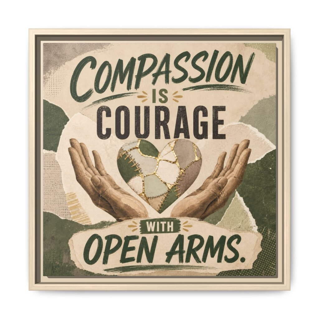 Words Within: Compassion – Framed Matte Canvas