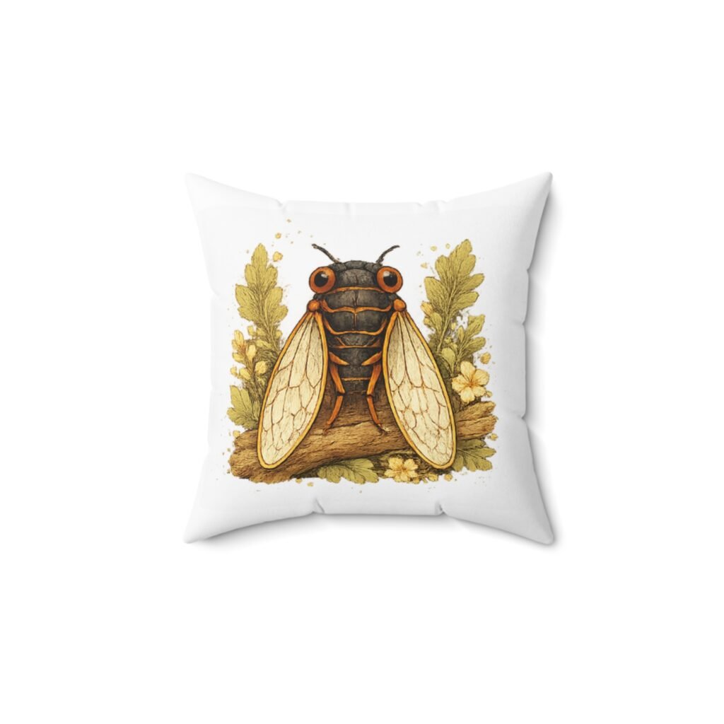 Nature’s Wisdom: Periodical Cicada – Square Pillow