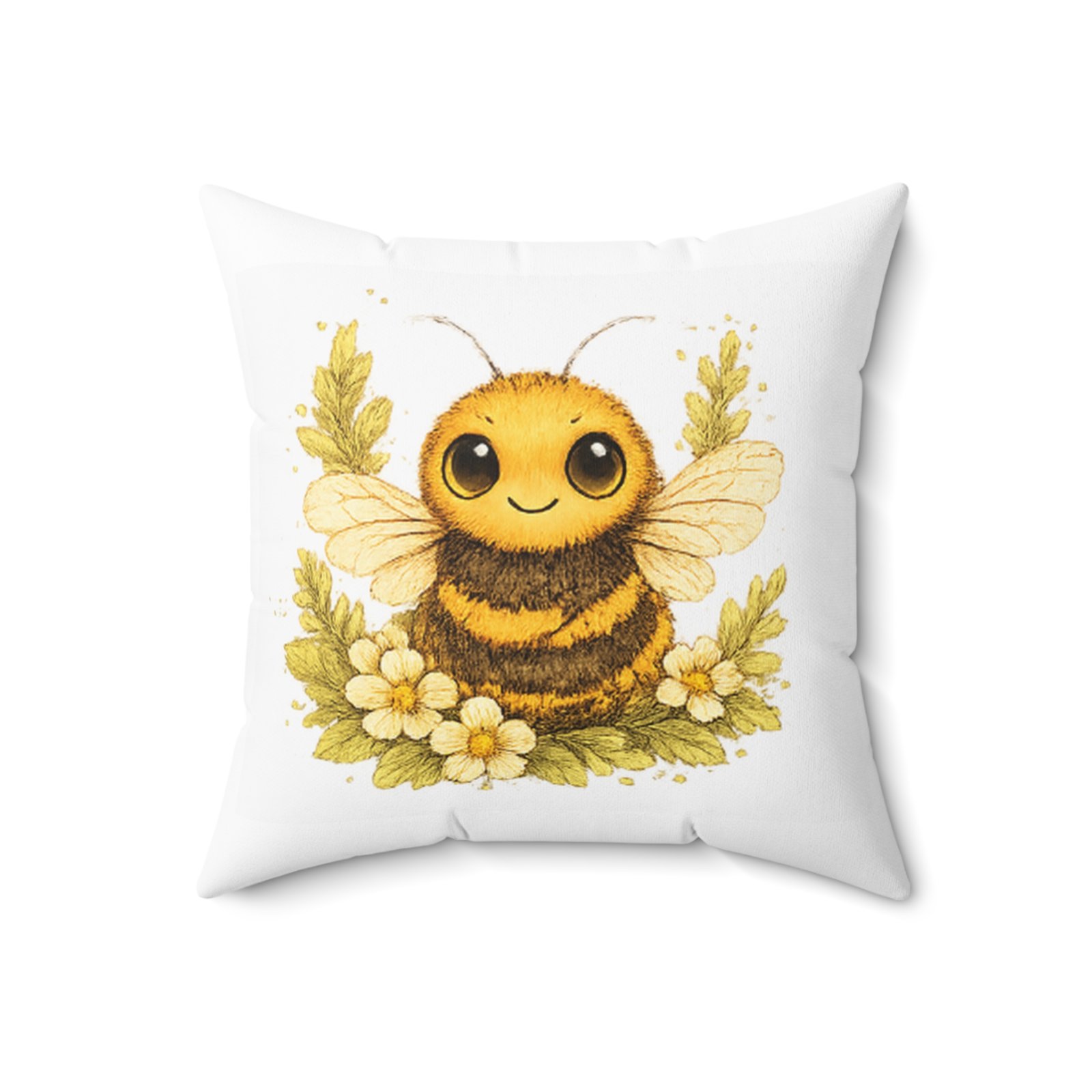 Nature’s Wisdom: Bumblebee – Square Pillow - Image 7