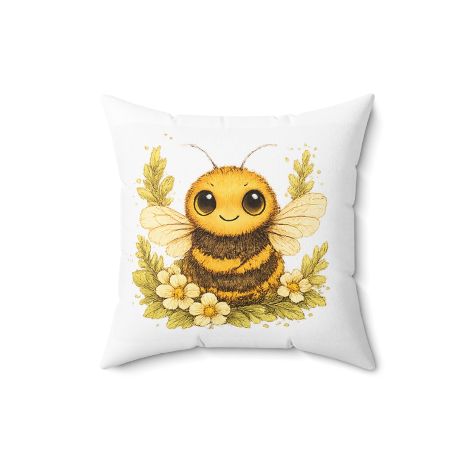 Nature’s Wisdom: Bumblebee – Square Pillow - Image 4