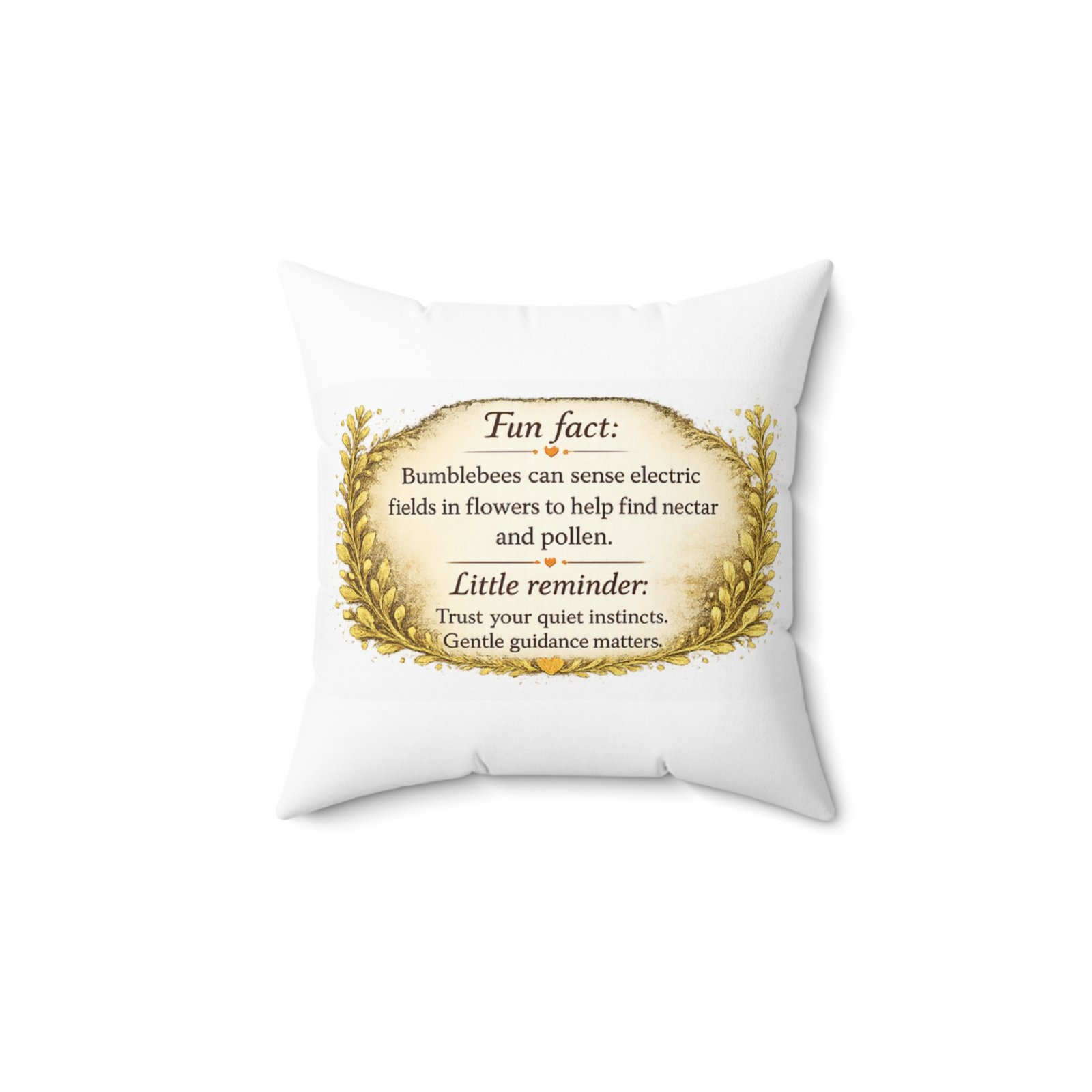 Nature’s Wisdom: Bumblebee – Square Pillow - Image 2